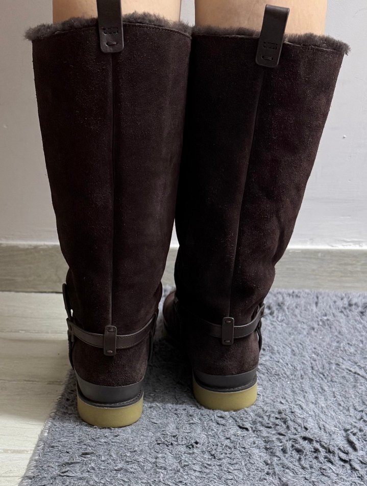 Tory burch logolu içi yünlü çizme - Görsel 5