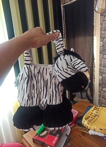 Beden Zebra peluş tasarım canta