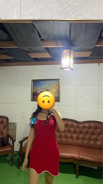 Straplez Kırmızı Abiye