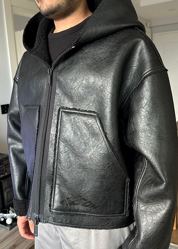 siyah deri ceket - Görsel 2
