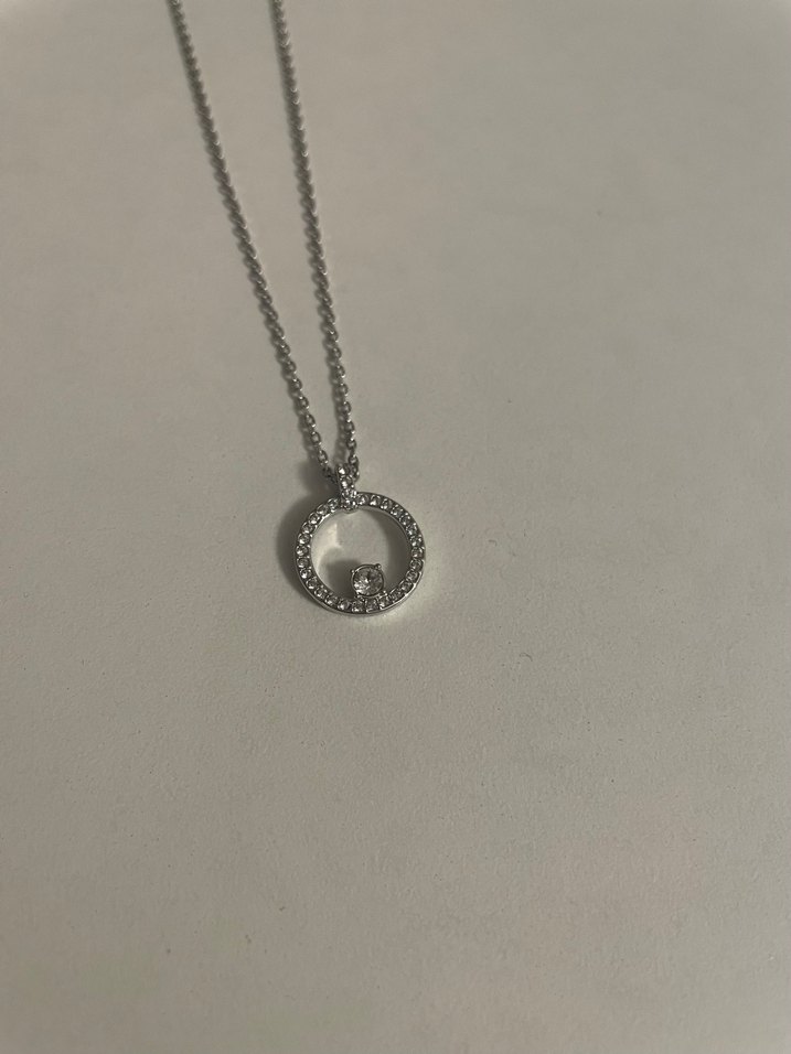 Swarovski Mini Zincir Detaylı Altın Kolye - Görsel 2