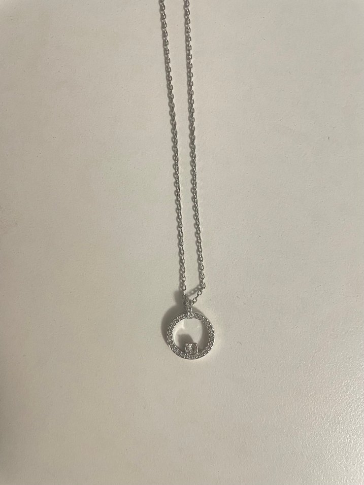 Swarovski Mini Zincir Detaylı Altın Kolye - Görsel 3