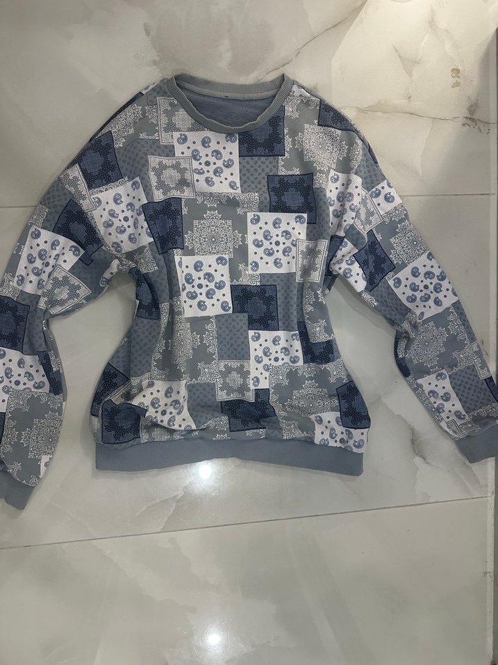 Gri Bohem Desenli Hamile Tişörtü - Görsel 2