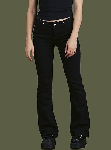 siyah flare jean
