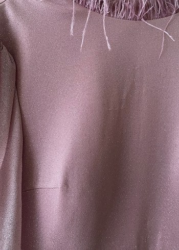 Pembe Uzun Kollu Vintage Bohem Elbise - Görsel 3