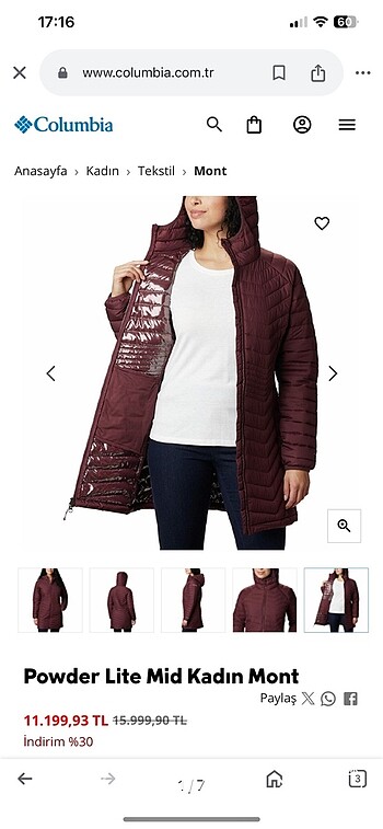 Columbia kadın mont