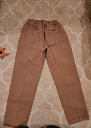 Bej Kadın Pamuklu Salaş Kumaş Pantolon - Görsel 2