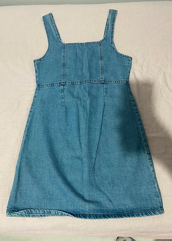 Düğmeli Mavi Denim Midi Elbise - Görsel 2