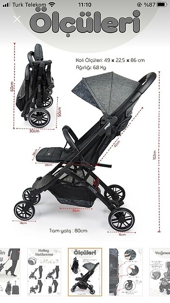 15-36 kg Beden siyah Renk Sıfır bebek arabası