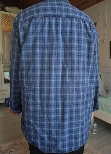 Colin's Colin's pötükare kareli mavi vintage gömlek