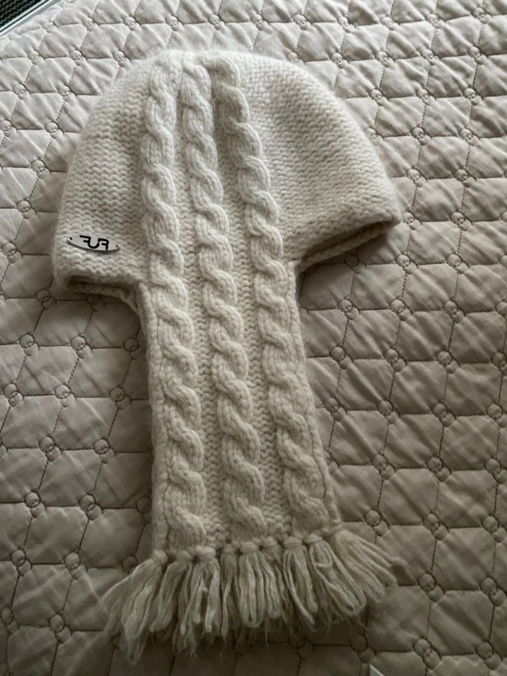 Örgü Kadın Bere - Beyaz, Bohem Tarz - Görsel 2