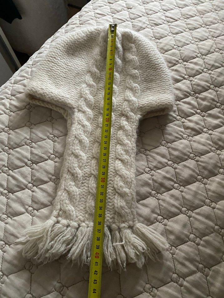 Örgü Kadın Bere - Beyaz, Bohem Tarz - Görsel 4