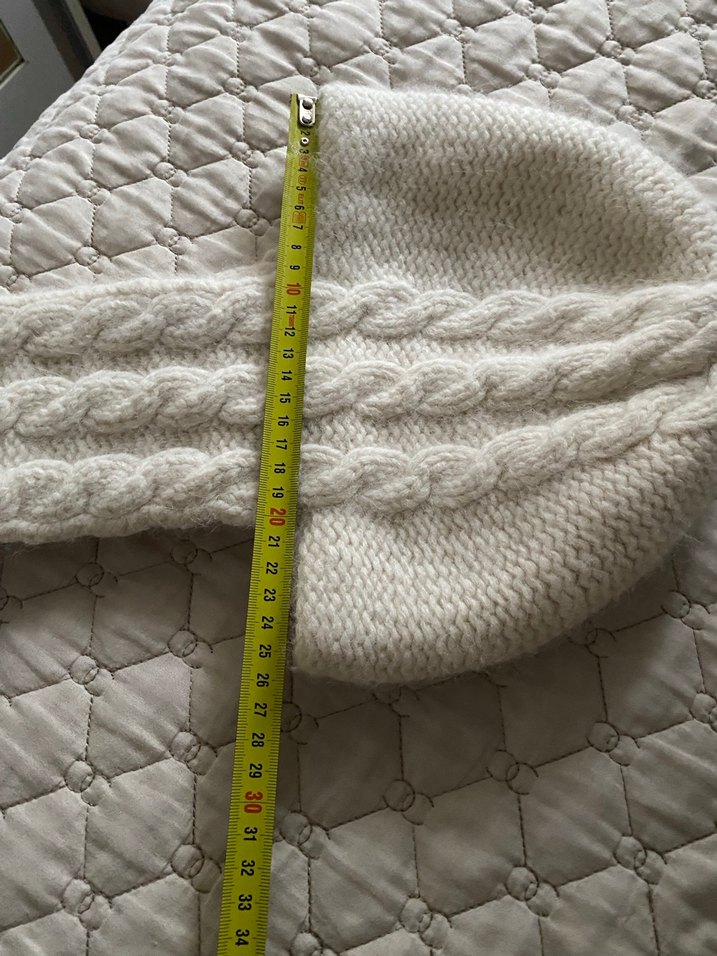 Örgü Kadın Bere - Beyaz, Bohem Tarz - Görsel 3