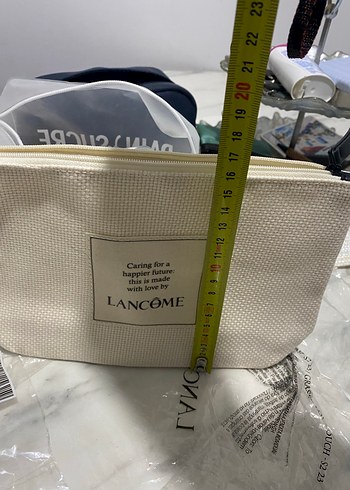 Bej Lancome Fermuarlı Makyaj Çantası - Görsel 4