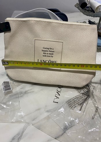 Bej Lancome Fermuarlı Makyaj Çantası - Görsel 5