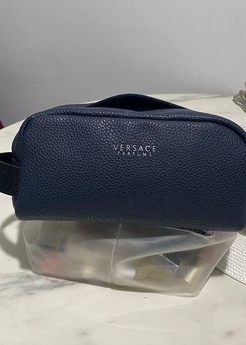 Lacivert Deri Makyaj Çantası thy hediyesi 2 kere kullanıldı - Görsel 2