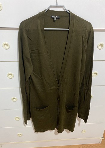 Massimo Dutti Haki V Yaka Uzun Hirka