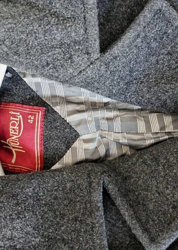 Gri Uzun Kadın Kaşe Kaban - Görsel 4