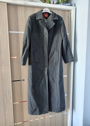 Gri Uzun Kadın Kaşe Kaban - Görsel 5