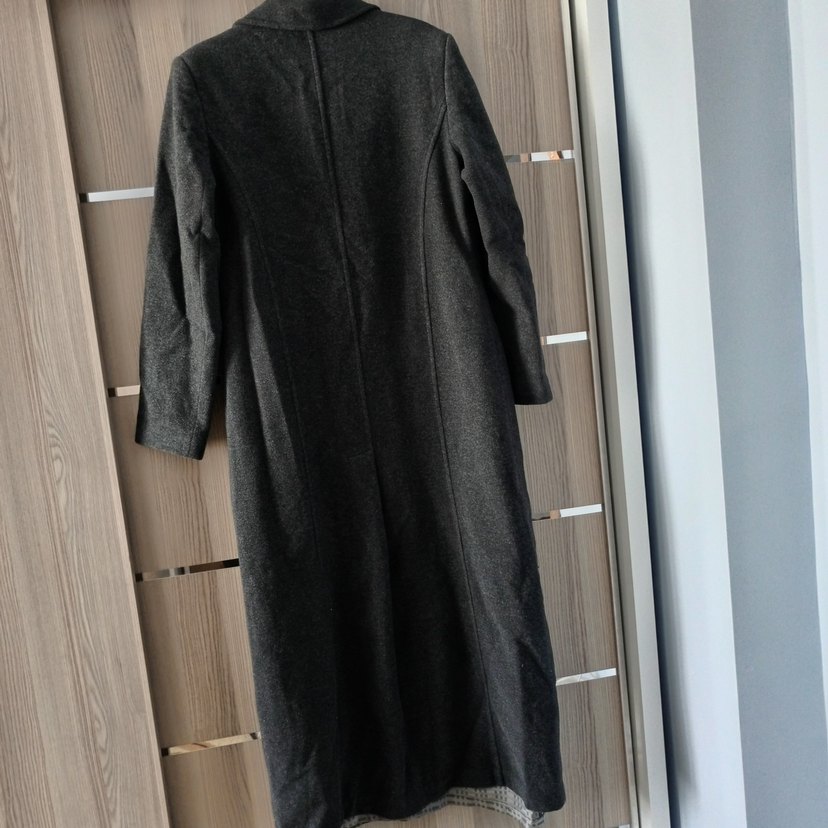 Gri Uzun Kadın Kaşe Kaban - Görsel 3