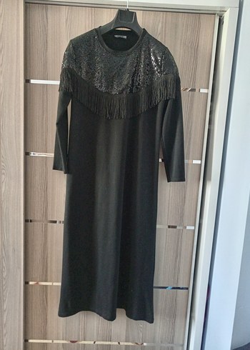 Siyah Uzun Kollu Gotik Elbise - Görsel 5