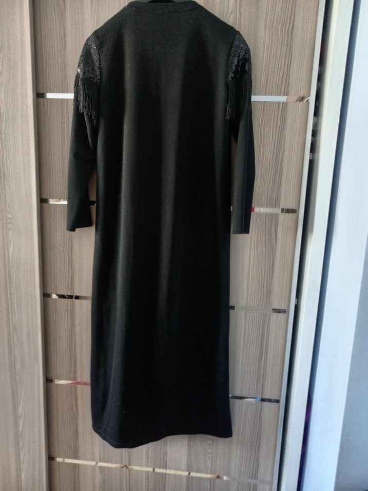 Siyah Uzun Kollu Gotik Elbise - Görsel 2