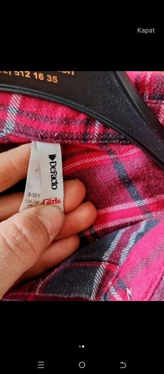 Düğmeli Kırmızı Uzun Kollu çocuk Gömlek - Görsel 2