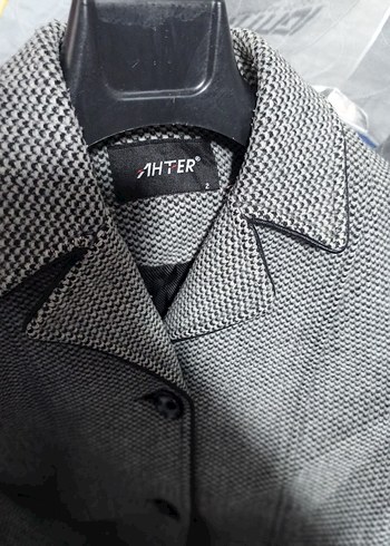 Uzun Gri Kışlık Kaban boyu 125 koltuk altı 49 cm - Görsel 5