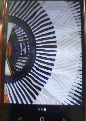 Uzun Kollu Mavi Örgü Kazak - Görsel 2