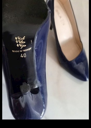Parlak Mavi Kadın Topuklu Stiletto - Görsel 2