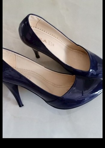Parlak Mavi Kadın Topuklu Stiletto - Görsel 3