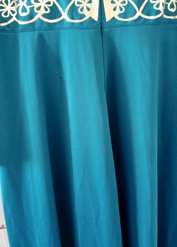 Nakışlı Uzun Turkuaz Kadın Henna Elbisesi - Görsel 5