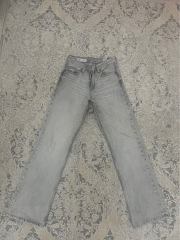 zara gri orta bel jean