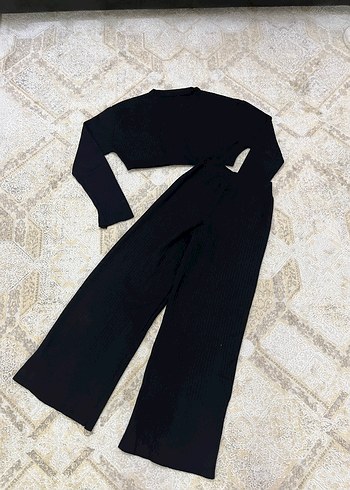 Bershka Kadın Siyah Örgü Uzun Kollu Takım