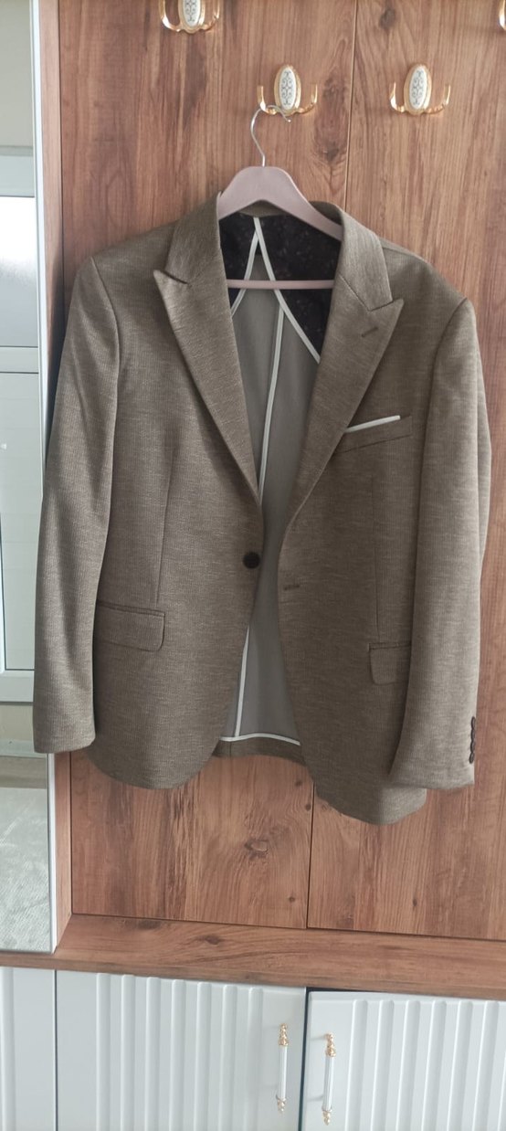 Bej Erkek Ofis Takım Elbise Ceket - Görsel 3