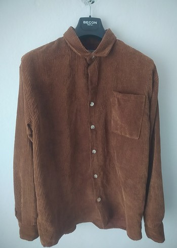 Kahverengi Süet Düğmeli Gömlek - Görsel 4