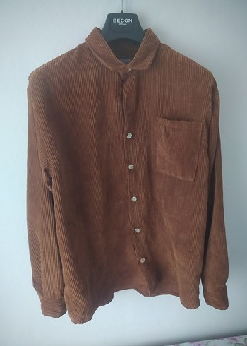 Kahverengi Süet Düğmeli Gömlek - Görsel 5