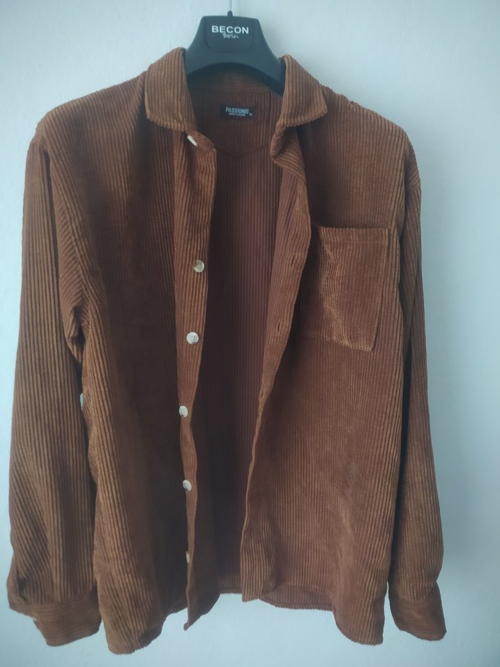 Kahverengi Süet Düğmeli Gömlek - Görsel 3