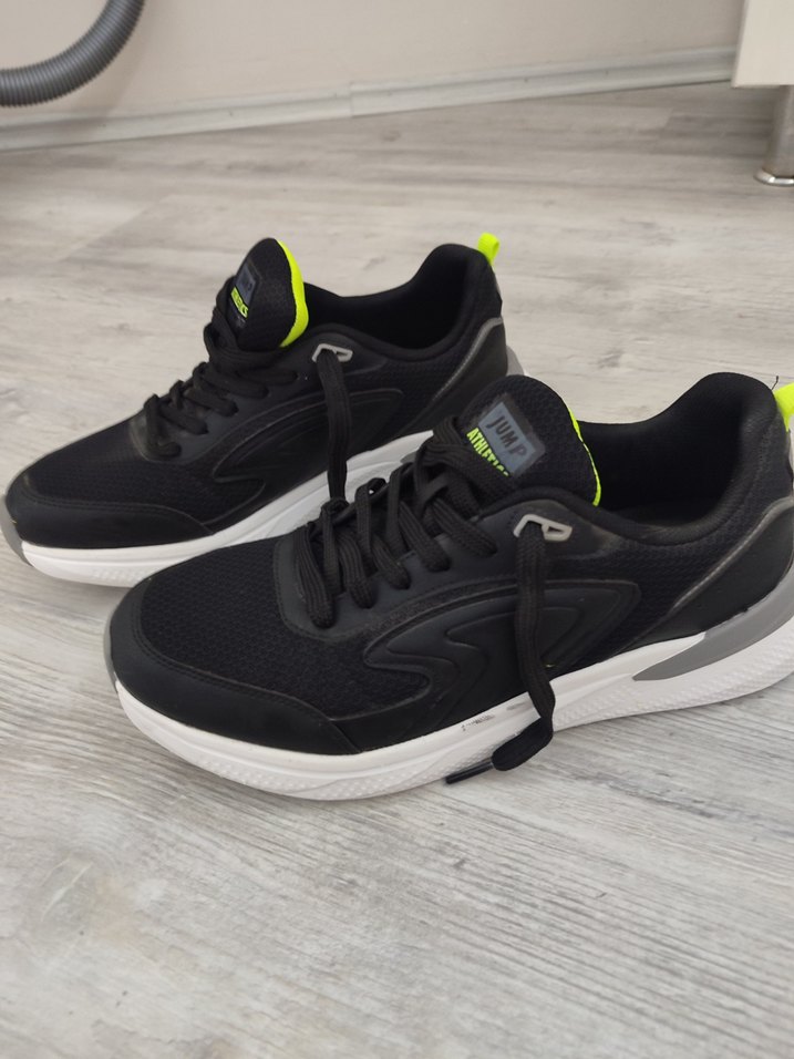 Siyah Erkek Spor Ayakkabı Velcro Detaylı - Görsel 2