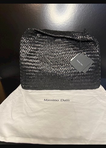 Massimo Dutti Siyah Deri Kadın Çanta