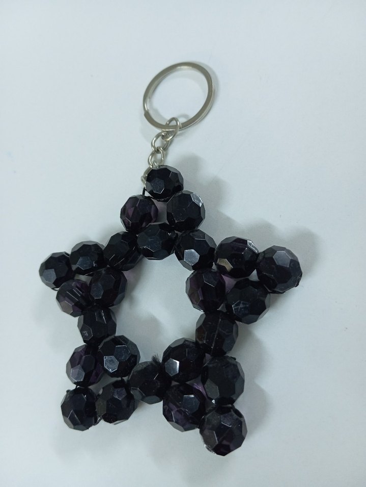 Boncuklu Siyah  Yıldız Anahtarlık - Görsel 2