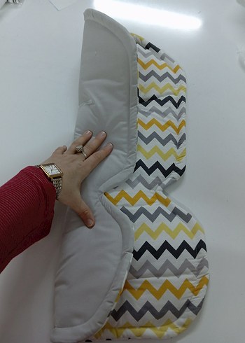 Zebra Desenli #Sarı Gri# bebek puset minderi # - Görsel 4