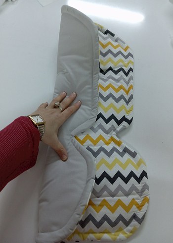 Zebra Desenli #Sarı Gri# bebek puset minderi # - Görsel 3