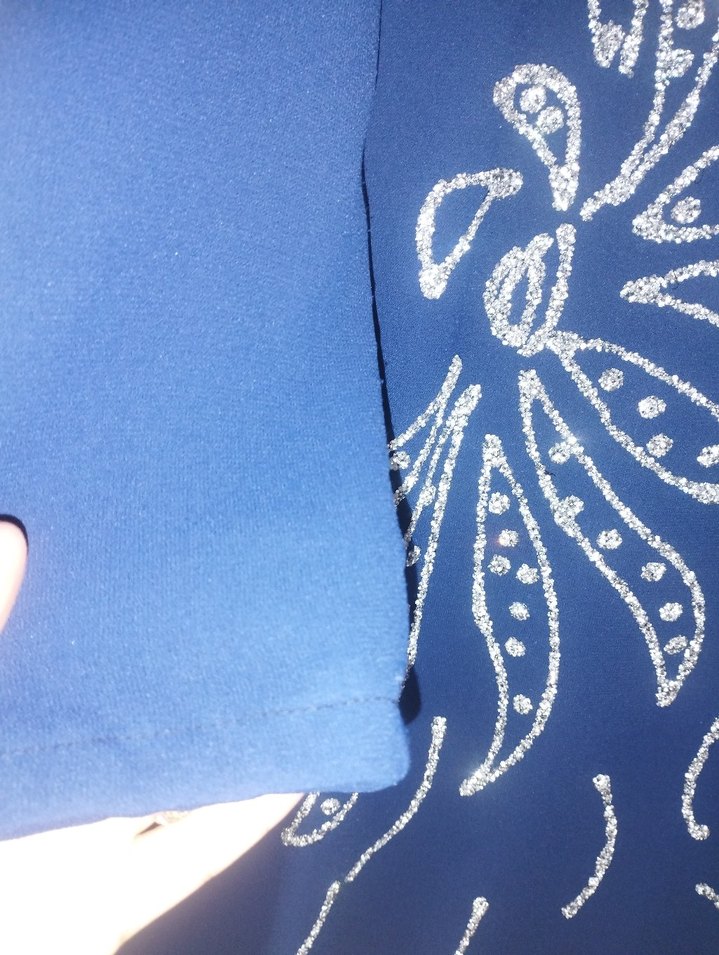 Mavi İşlemeli tesettür abiye - Görsel 3