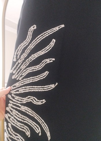 Nakışlı Uzun Siyah Gotik Kadın Elbise - Görsel 2