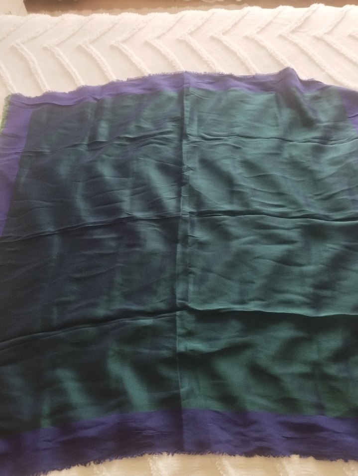 Kadın Lacivert Bohem Drapeli Şal - Görsel 2