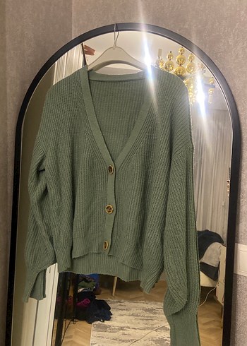 Düğmeli Midi Triko Hırka - Görsel 3