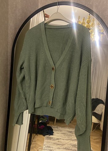 Düğmeli Midi Triko Hırka - Görsel 2