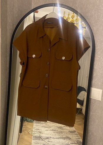 Düğmeli Kahverengi Süet Kadın Ceket - Görsel 2