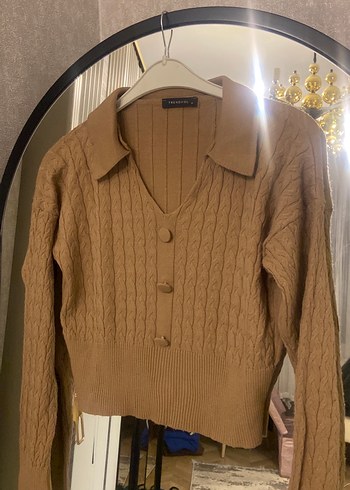 Bej Örgü Kadın Kazak - Görsel 2